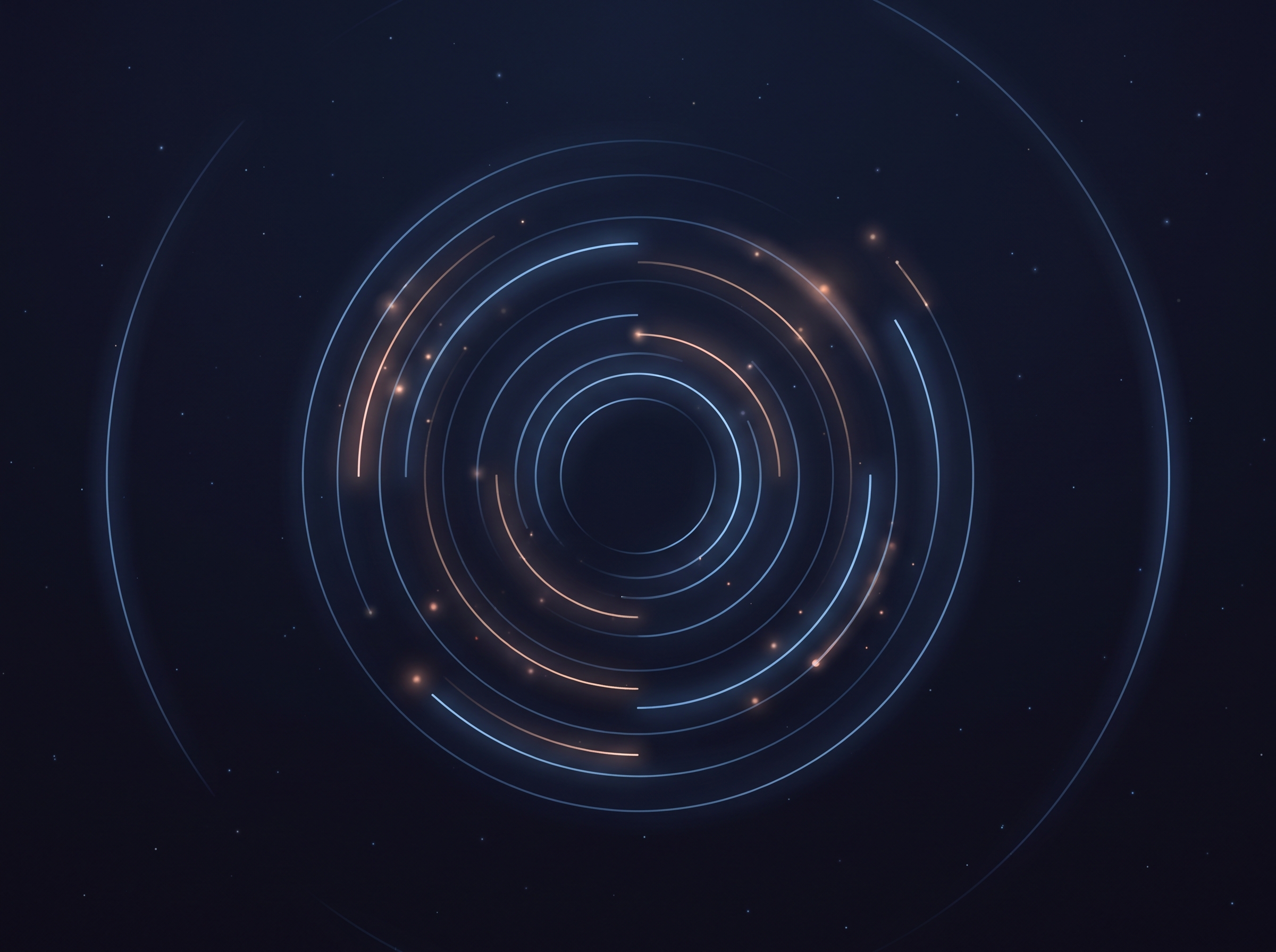 A faint, softly pulsing wave pattern rendered as glowing concentric ripples, deliberately understated and unfinished-looking.